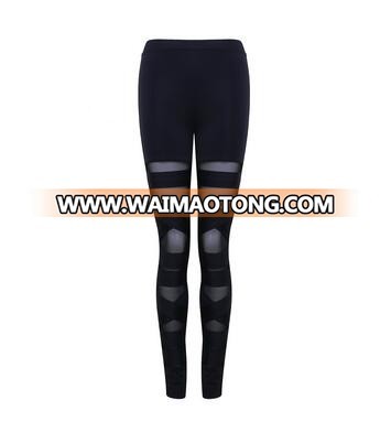 2018 Promotion Black Mesh Fashion Bandage Pants HD0363-Black