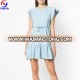 China goods wholesale fashion women blue pleated mini dress